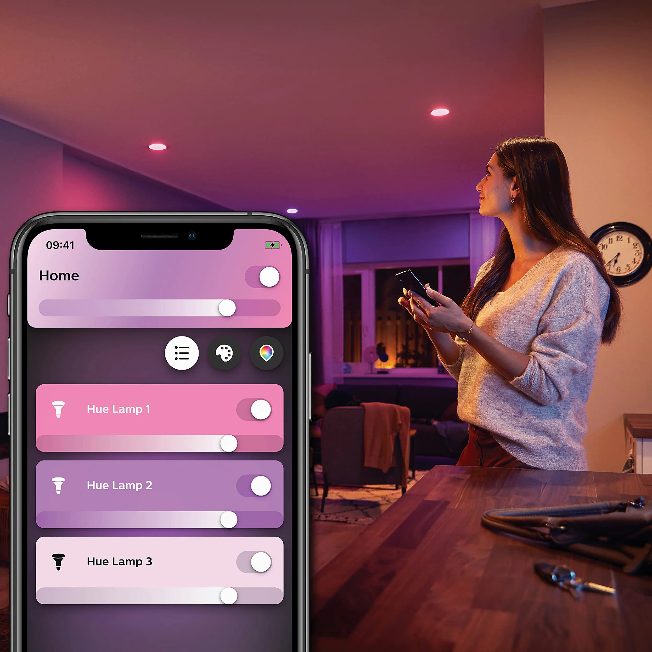 Philips Hue Pack de démarrage - White and Color Ambiance - GU10-4 Lampes - 1 pont