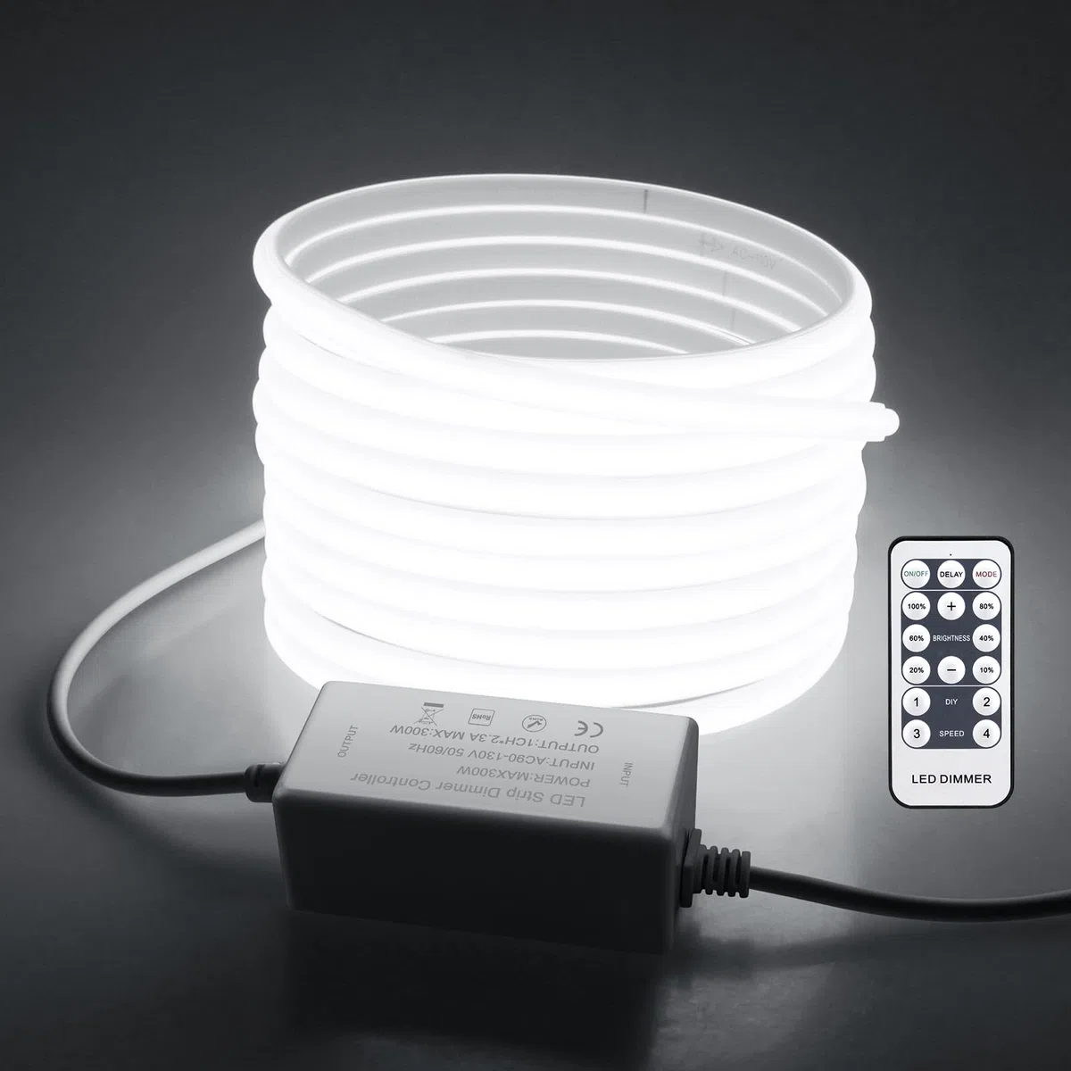 Guirlande lumineuse LED d'extérieur étanche 6 000 K blanc froid AC 110 V/120 V à intensité variable pour décoration commerciale