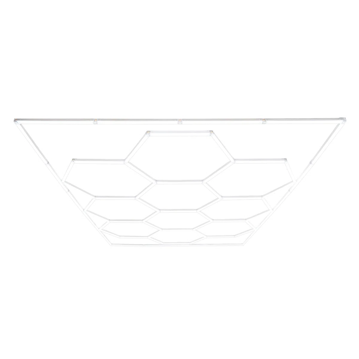 Lot de 10 Plafonnier LED Hexagonale & Bordures 2 x 5 Cadres Modulaires Blanc 120 Lumens 6500K 3 Choix de Montage & Kit Pour Plafond Suspendu Garage Atelier Showroom Salle de Sport