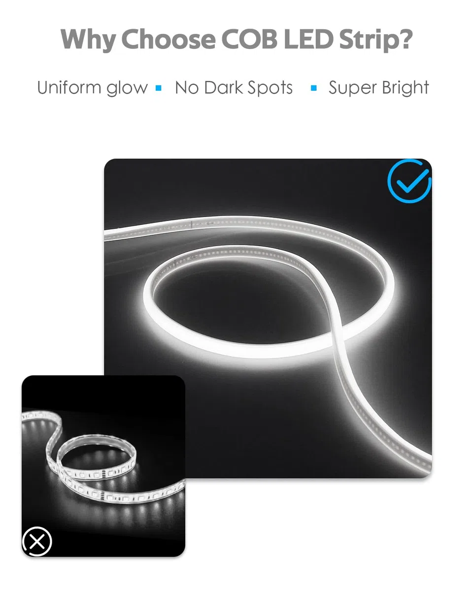 Guirlande lumineuse LED d'extérieur étanche 6 000 K blanc froid AC 110 V/120 V à intensité variable pour décoration commerciale