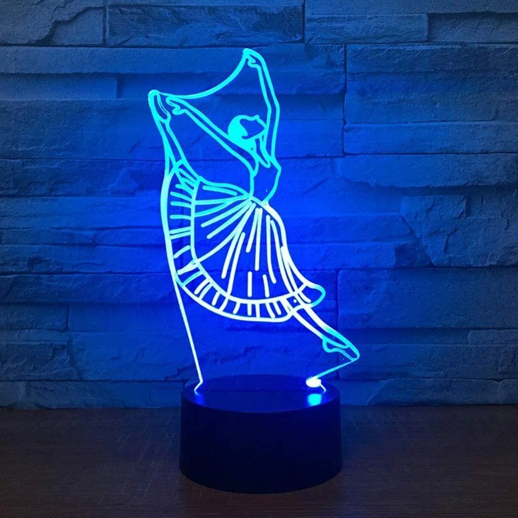 Veilleuse LED 3D pour fille - 7 couleurs changeantes - Lampe de chevet décorative pour chambre d'enfant