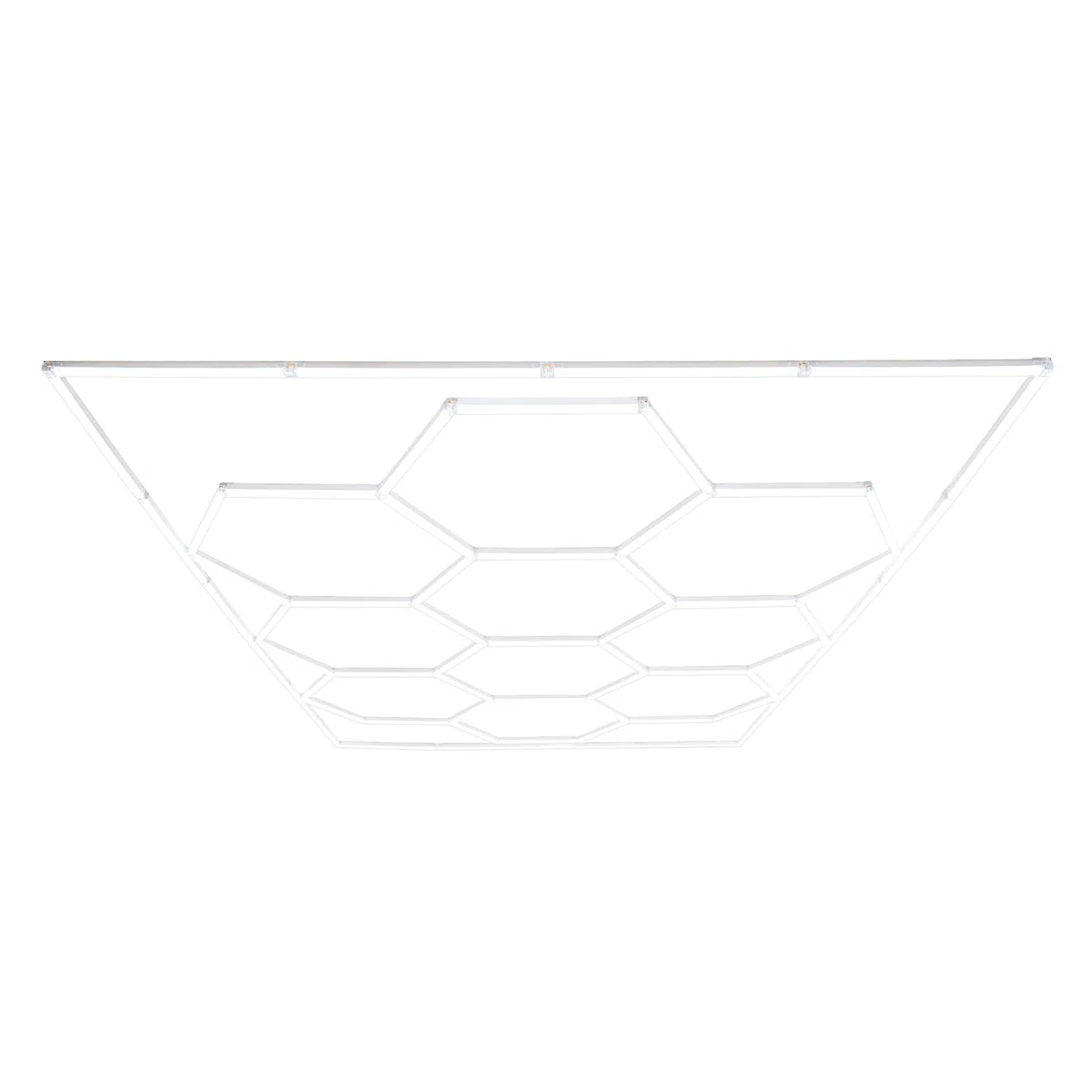 Lot de 10 Plafonnier LED Hexagonale & Bordures 2 x 5 Cadres Modulaires Blanc 120 Lumens 6500K 3 Choix de Montage & Kit Pour Plafond Suspendu Garage Atelier Showroom Salle de Sport