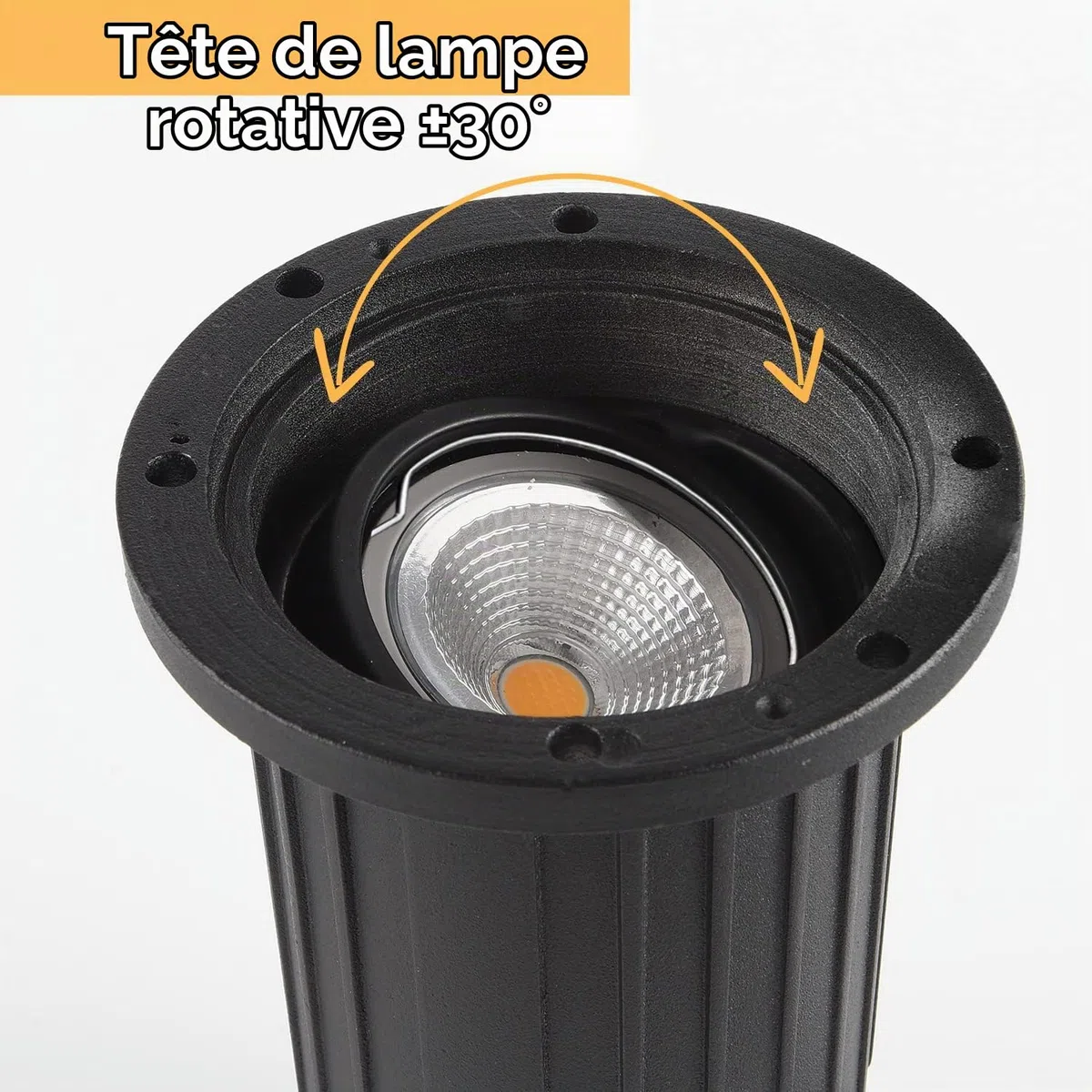 orientable Spot Exterieur encastrable au sol pour GU10, IP67 étanche LED Spot Terrasse Extérieur Spot de sol rond et praticable pour l’extérieur, 230V lampe de sol ronde pour Pelouse, Cour