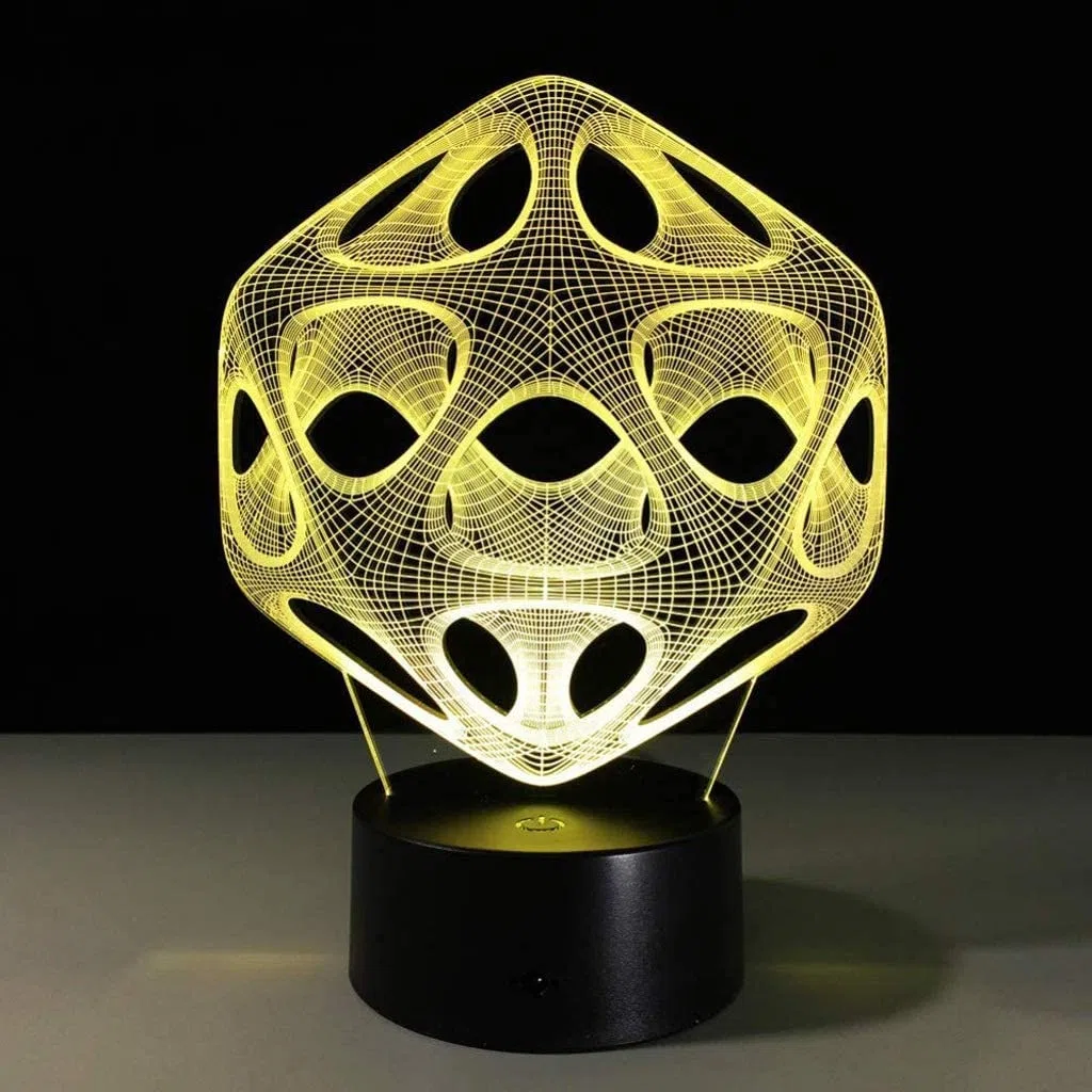 Veilleuse visuelle 3D, 7 couleurs changeantes avec interrupteur tactile, lampe de table