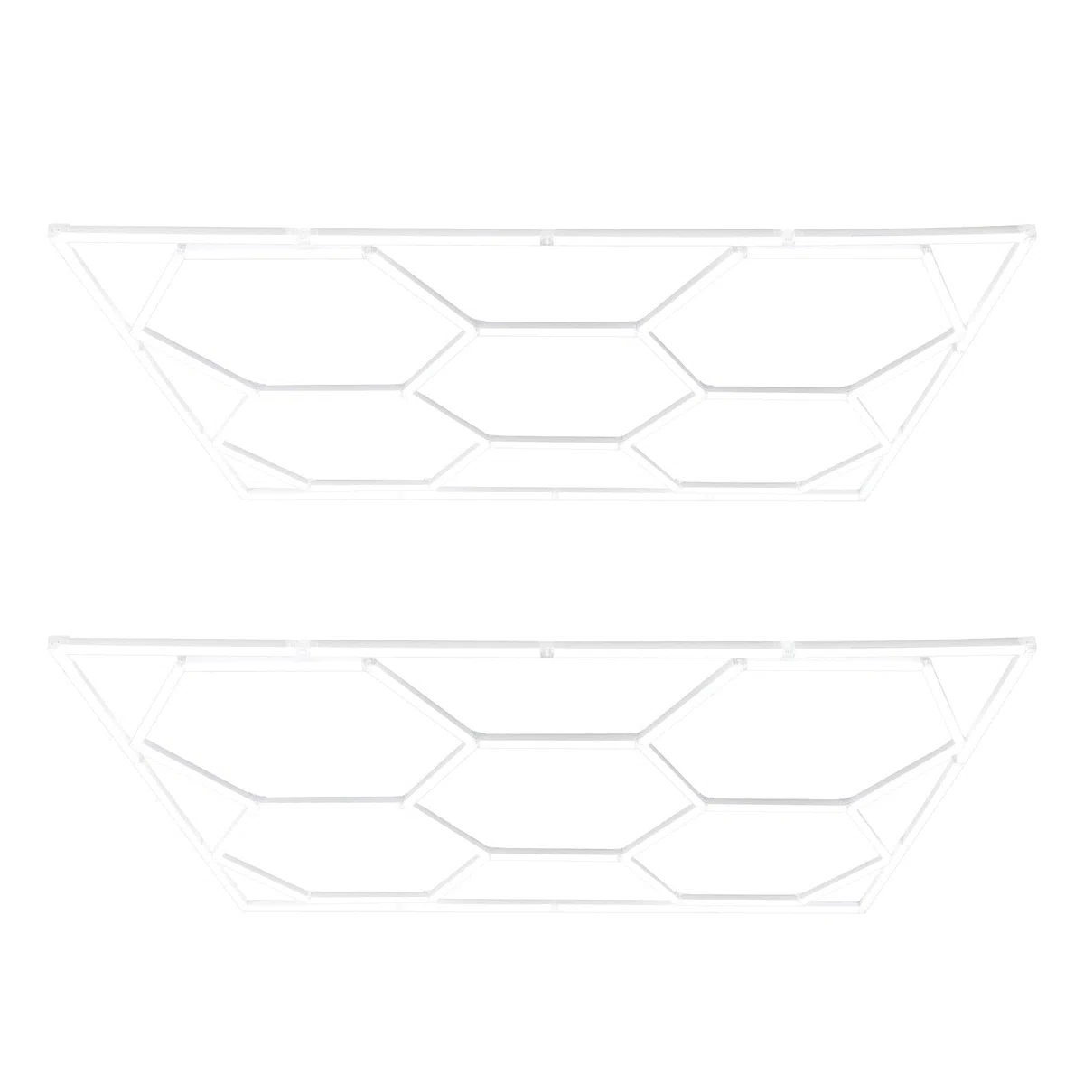 Lot de 10 Plafonnier LED Hexagonale & Bordures 2 x 5 Cadres Modulaires Blanc 120 Lumens 6500K 3 Choix de Montage & Kit Pour Plafond Suspendu Garage Atelier Showroom Salle de Sport