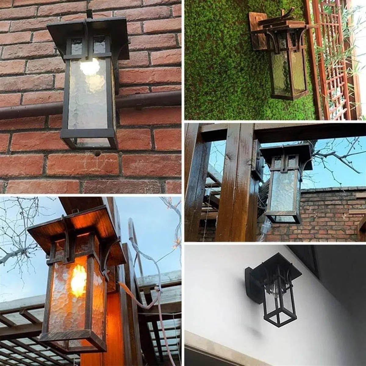 Appliques murales d'extérieur, Applique Murale d'extérieur, luminaire de Porche, Lampe Murale étanche pour Jardin, terrasse, Balcon, luminaire extérieur Design Lanterne Cage