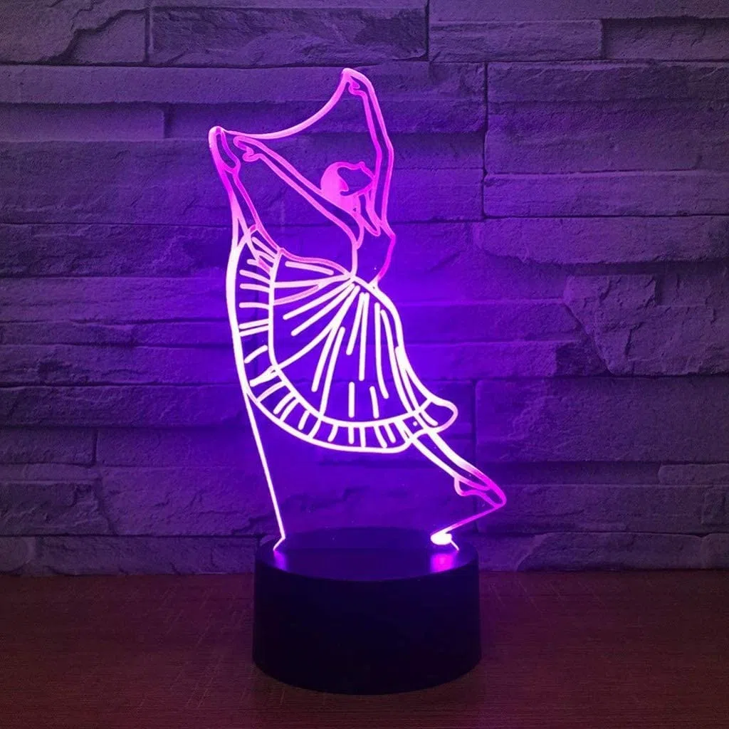 Veilleuse LED 3D pour fille - 7 couleurs changeantes - Lampe de chevet décorative pour chambre d'enfant