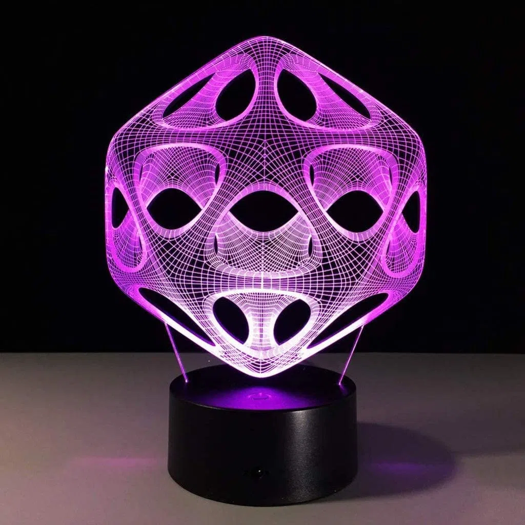 Veilleuse visuelle 3D, 7 couleurs changeantes avec interrupteur tactile, lampe de table