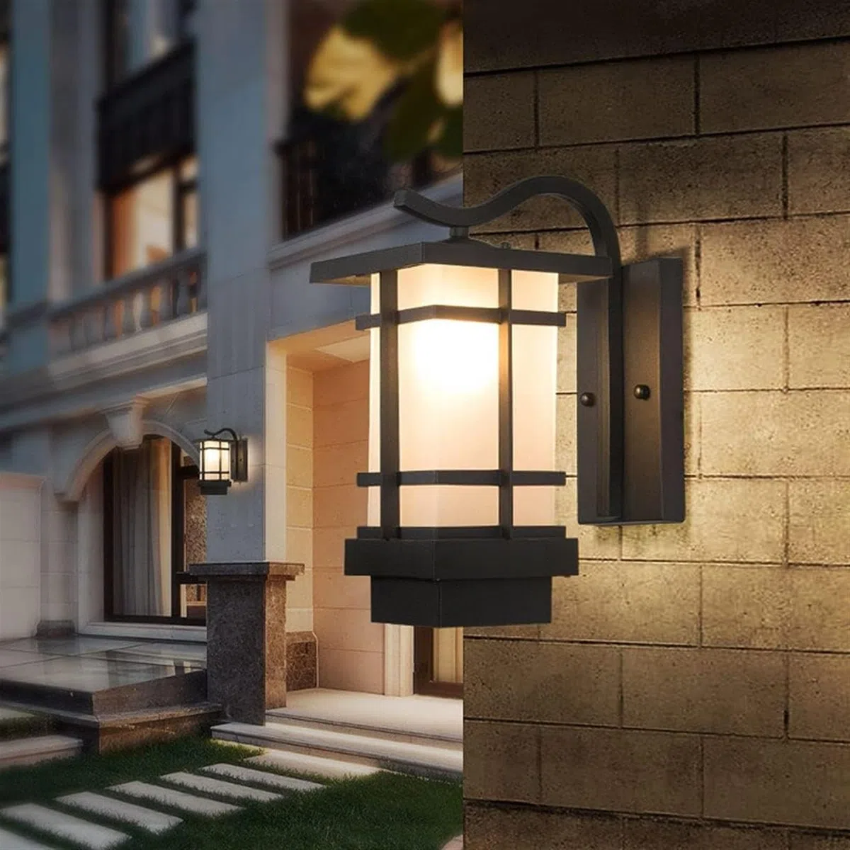 Applique Murale d'extérieur, luminaire Mural IP65 pour Porche, luminaire Mural de Ferme E27, Applique Murale en Verre pour Jardin, terrasse, Balcon