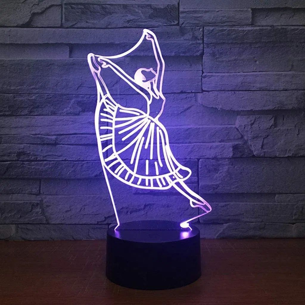 Veilleuse LED 3D pour fille - 7 couleurs changeantes - Lampe de chevet décorative pour chambre d'enfant