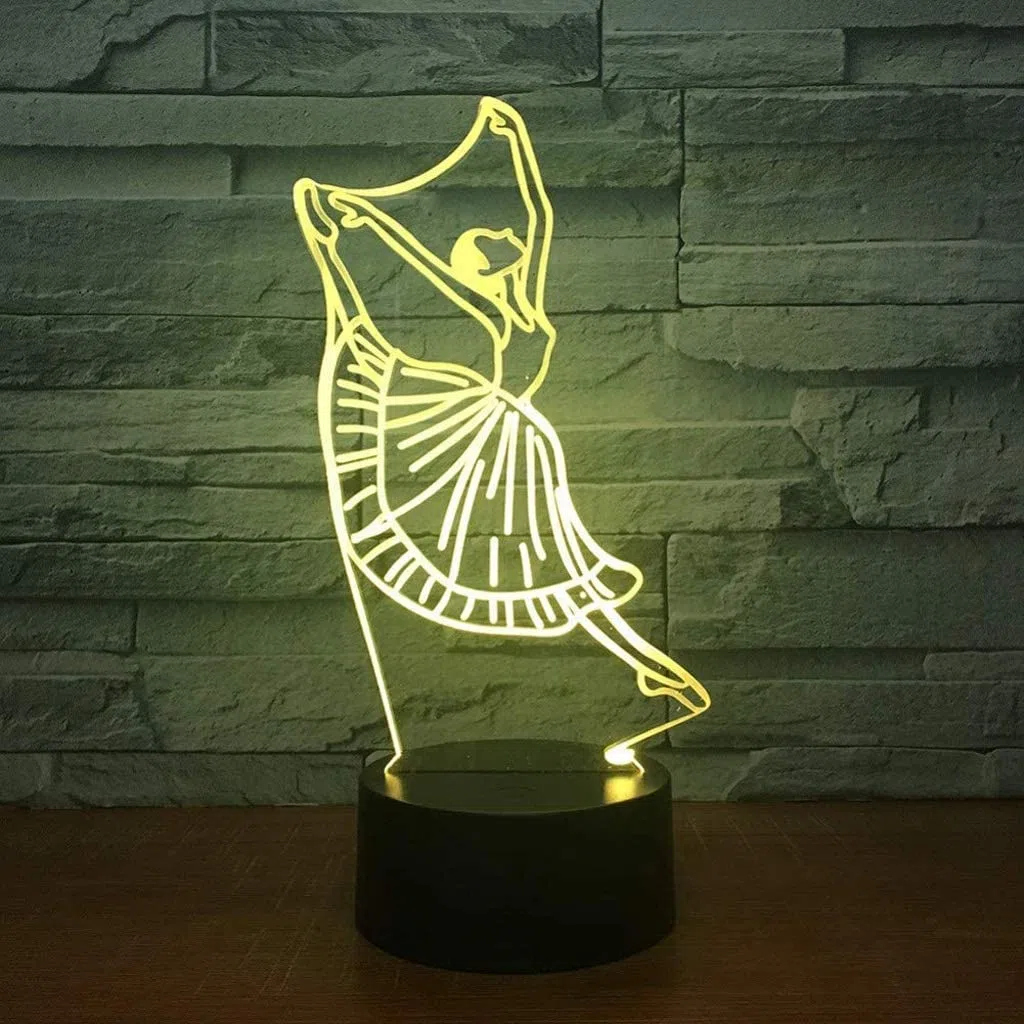 Veilleuse LED 3D pour fille - 7 couleurs changeantes - Lampe de chevet décorative pour chambre d'enfant