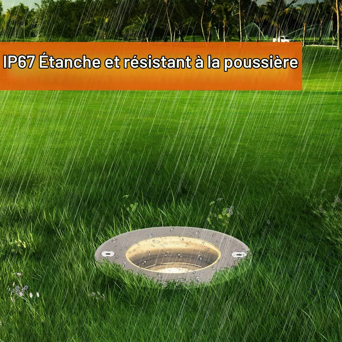orientable Spot Exterieur encastrable au sol pour GU10, IP67 étanche LED Spot Terrasse Extérieur Spot de sol rond et praticable pour l’extérieur, 230V lampe de sol ronde pour Pelouse, Cour