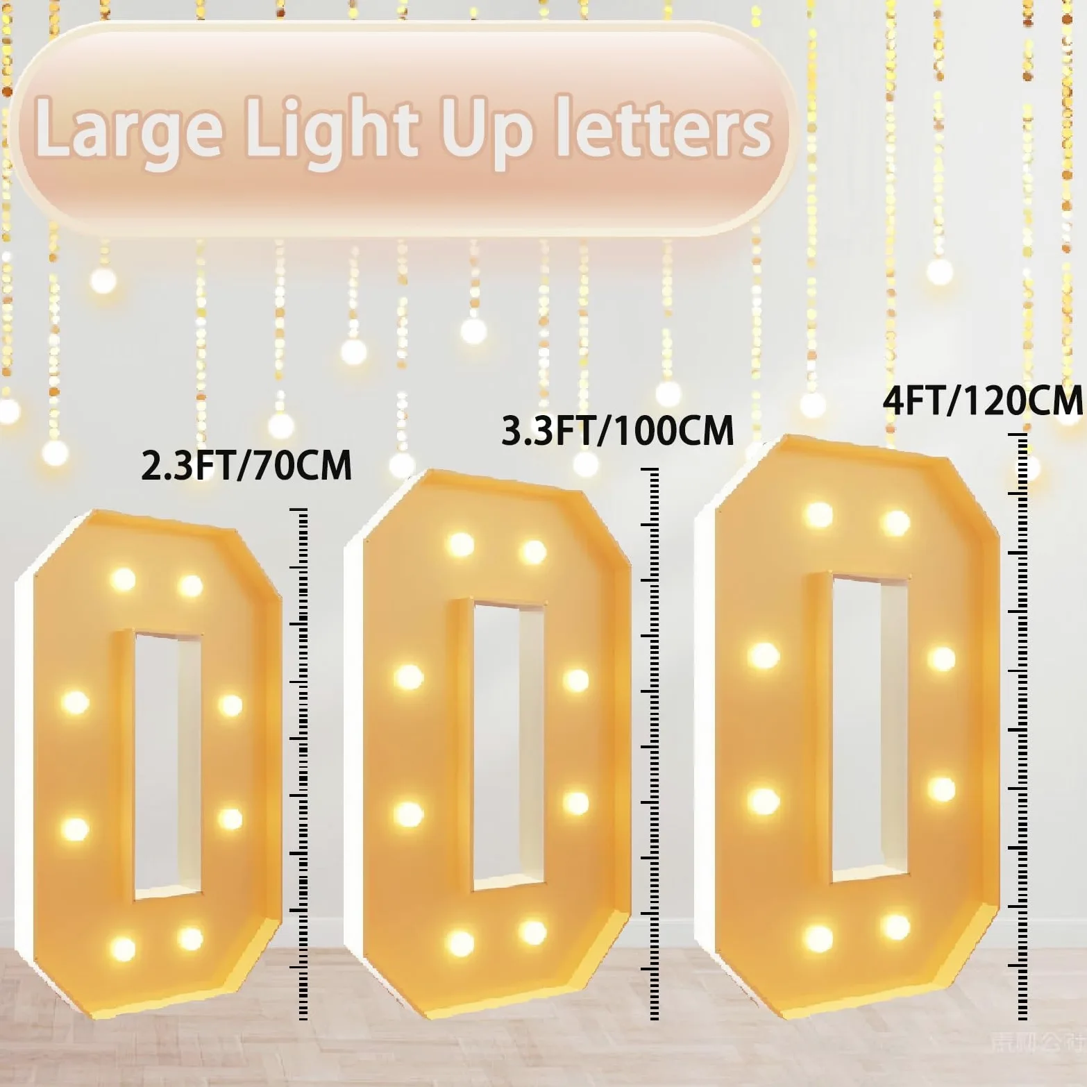 Lettres géantes de 4 Pieds avec lumières Blanches Chaudes : Grandes Lettres Lumineuses, Lampe mosaïque, décorations de fête for Mariage, Anniversaire, Remise de diplôme(Letter Grad,2.3ft)