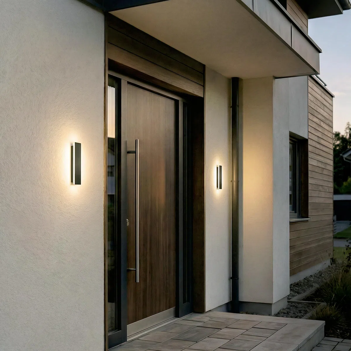 CALEX Montevia Bar Applique Murale, Éclairage Extérieur, Lumière Blanc Chaud, LED, Étanche, 60 cm, Noir, 4-Pack