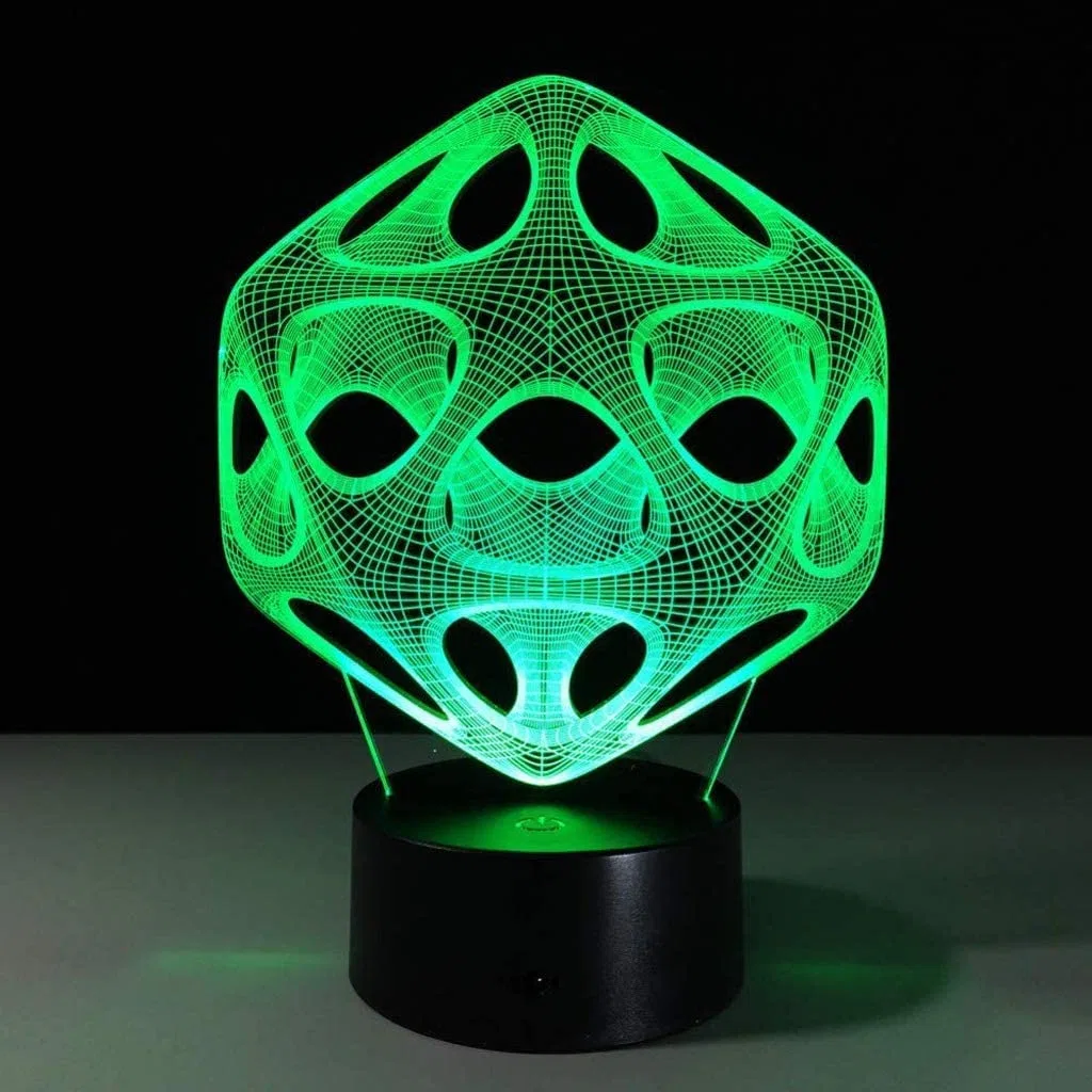 Veilleuse visuelle 3D, 7 couleurs changeantes avec interrupteur tactile, lampe de table