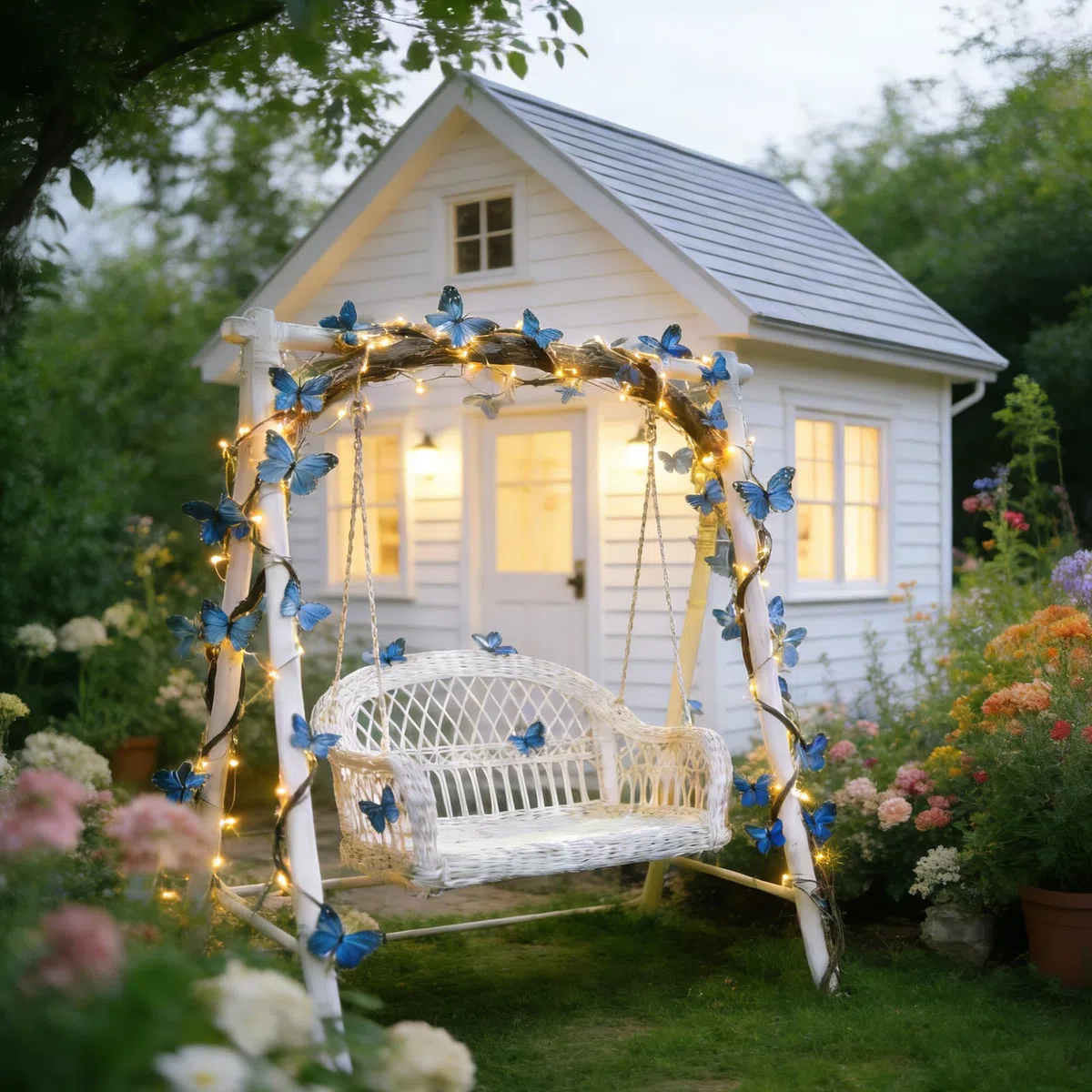 Guirlande lumineuse à DEL en forme de papillon bleu pour mur, guirlande lumineuse en forme de papillon avec 72 LED et alimentation USB, 8 modes d'éclairage pour décoration de mariage (160 cm)